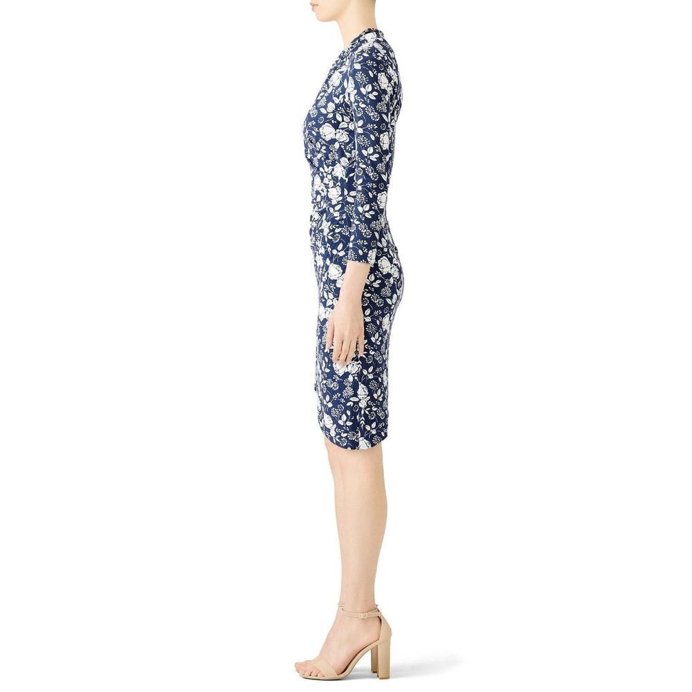 Nicole Miller Navy Blueprint Stefanie Midi Dress $295 - Picture 4 of 14